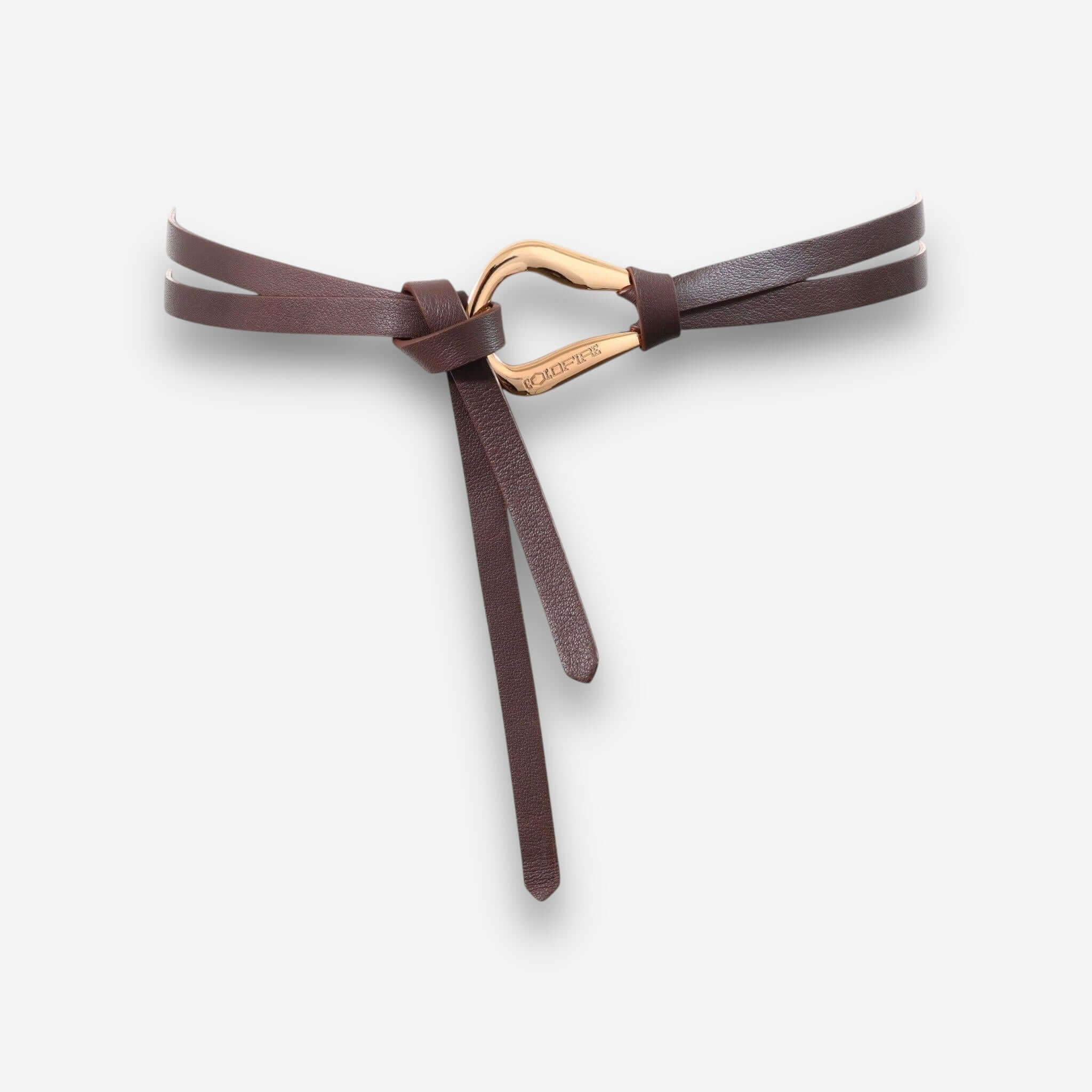 Elysian Knot Belt Dark Brown Gold - Main Image