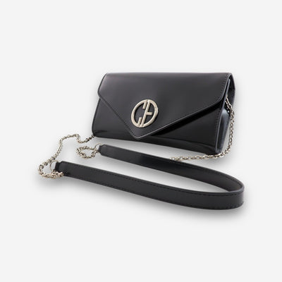 Whisper Silver - Black Semi Patent-crossbody bag-COLDFIRE