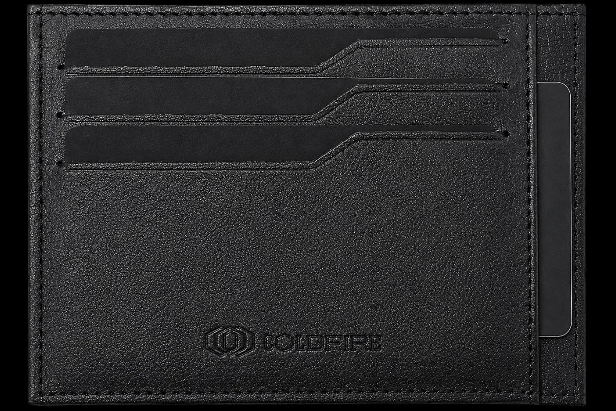 COLDFIRE wallet interior K-Leather kangaroo lining with card slots and debossed logo