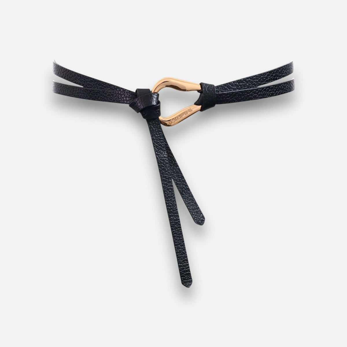 ❤️ Rare Very Stylish Black and Gold Women\'s Rope knot leather Belt Elysian Knot Black Leather Belt - Gold – Coldfire main image 2