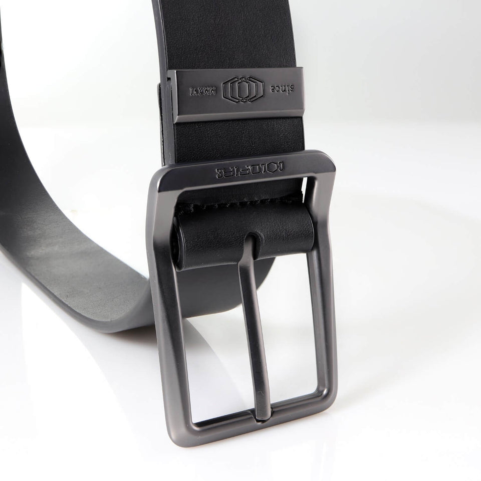 Blackout Leather Belt, Handmade Thick Belt – Craft and Lore