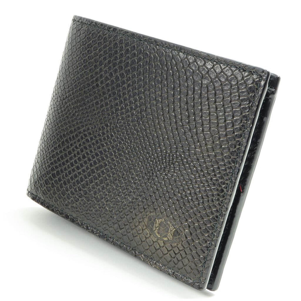 Black Leather Slender Bifold Wallet