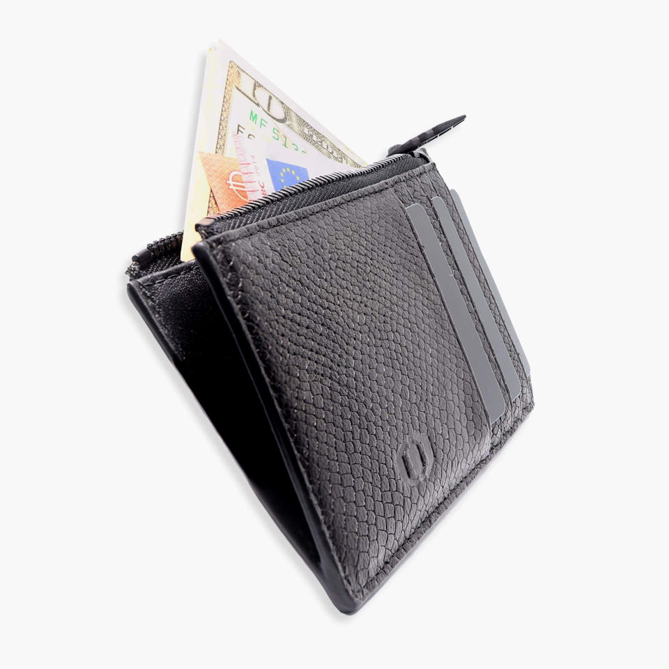 Leather Zip Card Holder | Sustainable Leather Card Wallet -SINBONO